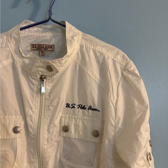 vintage U.S. polo assn full zip white windbreaker size XL - Picture 3 of 6